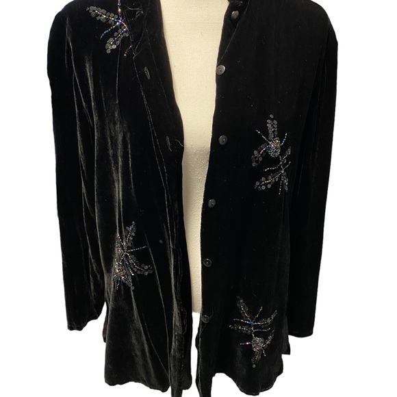 Carole Little silk and rayon jacket, size medium. Beaded. Elegant. Worn once - Picture 3 of 16
